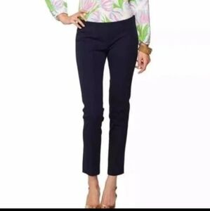 Lilly Pulitzer Hepburn‎ Cigarette Pants Navy Ankle Resort Stretch Sz 8(32) X 28"